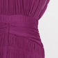 TWOTWINSTYLE Vintage Ruched Dress For Women Stand Collar Sleeveless High Waist Chiffon Midi Dresses Female 2022 Fashion New