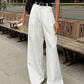 Light Luxury White Women Wide Leg Pants Spring and Autumn Temperament Versatile Commuting Leisure High Waist Straight Leg Pants 2025