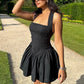Ruffle Mini Dress Femme Sexy Backless Patchwork Sleeveless Slim A-Line Dress Vacation Casual Beach Party Elegant Dresses 2025