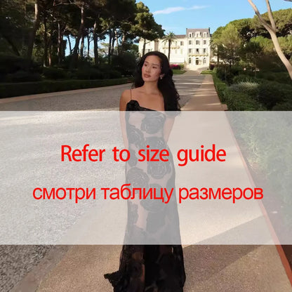 Mingmingxi Black Mesh Birthday Dress for Women 2024 One Shoulder Sexy Long Dress Slim Elegant Flower Wedding Guest Party Dresses