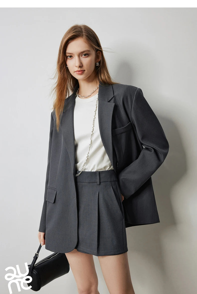 TOYOUTH Women Mini Skirt Pants 2024 Autumn New High Waisted A Line Suit Pants Skirt