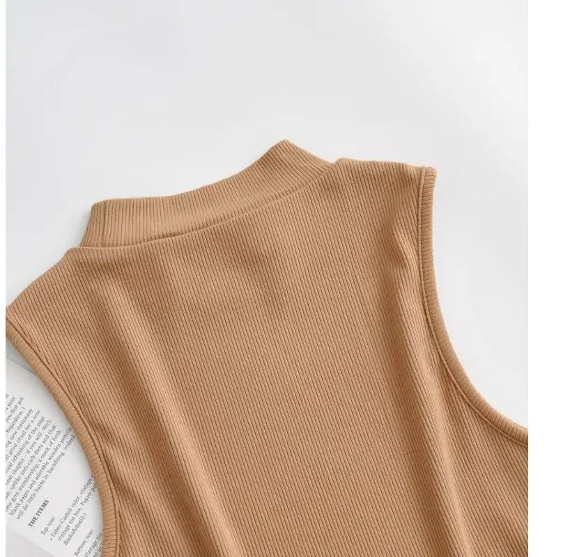 New Arrivals Yoga Fitness Camis Tanks Women Sexy Skinny Cropped Tank Tops Vintage Y2K Turtleneck Camisole Sports Tee Shirt Woman