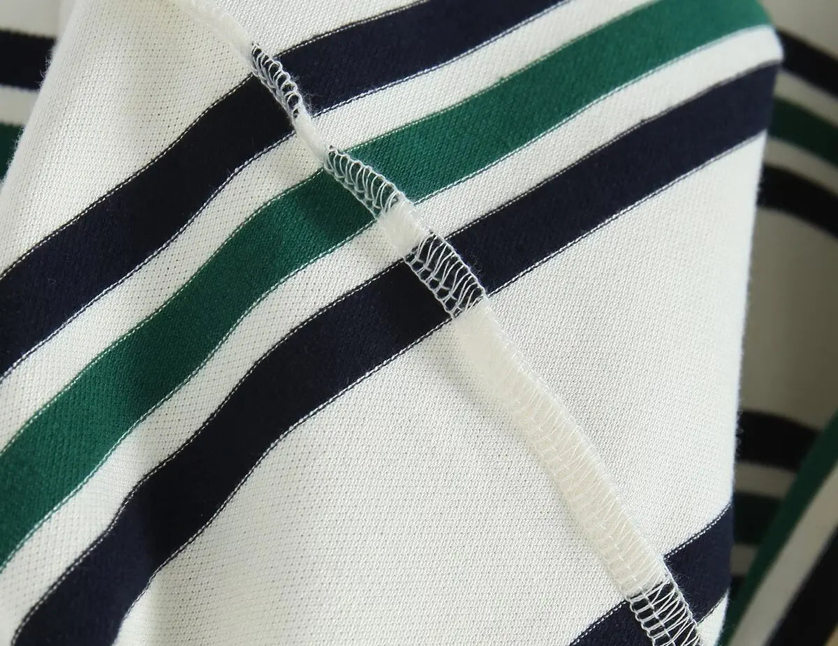 Summer 2025 Polo Shirts Woman Long Sleeve Tops Women Striped Vintage Clothes Polo Shirts Mujer Streetwear Casual Tops Brown