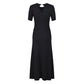 Black Knitted Long Dress Women's 2024 New Fashion Slim Button Maxi Dresses 5240160