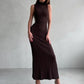Tossy Sleeveless Knitwear Turtleneck Long Dress Female Slim Elegant Fashion Autumn 2023 Ribbed Knit Dress For Women Maxi Dress