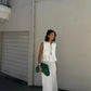 Women's Ruffled Lace Up Suit Blouse Long Skirt High Street Suit Solid Color Skirt 2 Piece High Street Suit 2024 New Suit