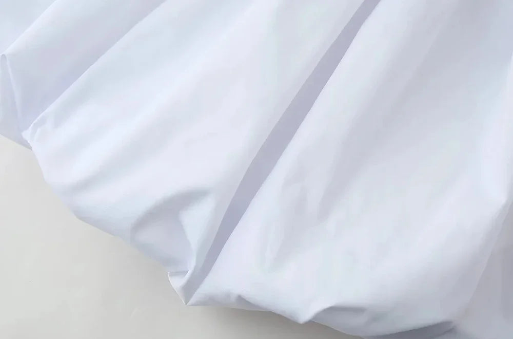 Mooyufon  Women's Balloon Mini Skirt, Mid Elastic Waist, Voluminous Hem, Female Skirts, Fashion