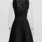 TWOTWINSTYLE Patchwork Embroidered Flares Dresses For Women Round Neck Sleeveless High Waist Mini Summer Dress Female Fashion