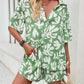 FTLZZ Summer Women Casual Floral Print Suit Single Breasted Shirt and Drawstring Wide Leg Shorts Lady Two Piece Sets