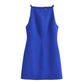 TRAF New White Black Dress Women Off Shoulder Halter Short Dresses Summer Elegant Party Dresses Bodycon Red Blue Mini Dress
