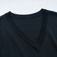 Amii Minimalism 2024 Women's Knitted Dresses Summer New V-neck Spliced Chiffon Short-sleeve Female Slim Fishtail Dress 12442152