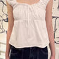 2024 New White Lace Tied Square Neck Summer T-shirts Chic Elegant Short Sleeve Tee Cotton Y2K Street Casual Bow Tie-up Top Women