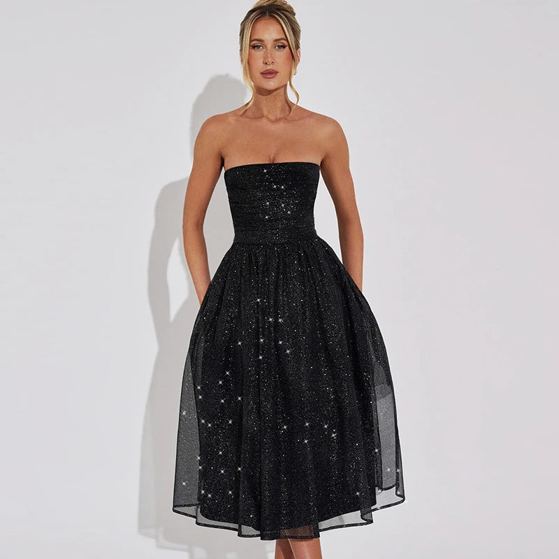 Hawthaw Women 2024 Summer Autumn Elegant Party Club Evening Birthday Bodycon Black Midi Dress Wholesale Items For Business