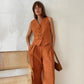 Cotton Linen Blend Vest Wide Leg Pants Suit Spring and Summer Women's Casual Fashion Sleeveless Vest Pleated Low Waist Pants Set