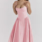 Women's French Style Long Dress with Solid/Floral/Checkered Multi Color Options Knee-Length Dress 2025 New Arrival