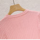 2025 Summer T shirts for Women Casual Female Korean Knit Streetwear Tees Basic Solid Young Cool Tops
