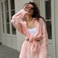 Bornladies Cotton Casual Pants Sets Women's Solid Color Cozy Lapel Long Sleeve Shirt Summer Outfit Elastic Waist Pants Suits