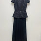 Luxury Tweed Dresses Women 2025 Summer Holiday Big Bow Crystal Fake 2 Piece Sets Sequins Chiffon Long Dress Party Vestidos Prom