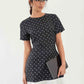 Elegant Retro Black Polka Dot Dress Women Office Style Sexy Short Summer Dresses Short Sleeve Polka Dot Beach Dress Women 2025