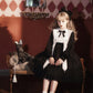 Contract Color Lolita Dress for Women Gothic Style Dark Girl Japanese Retro Op Dress Autumn and Winter Long Sleeve Black Dress