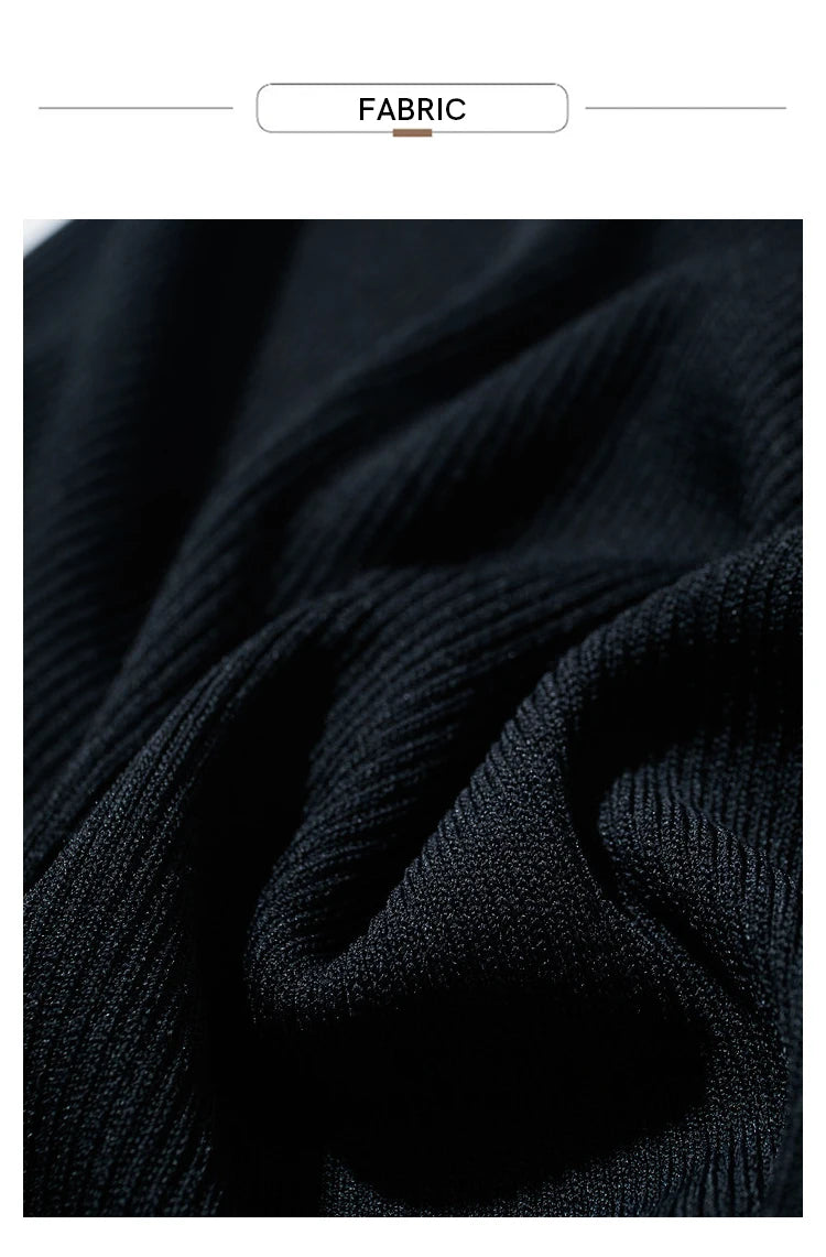 Amii Minimalism 2024 Women's Knitted Dresses Summer New V-neck Spliced Chiffon Short-sleeve Female Slim Fishtail Dress 12442152