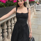 Suninheart Summer Black Holiday Party Dresses Elegant Spaghetti Strap Midi Lace Up Dress Black Casual Women New In Dress 2023