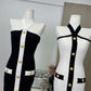 2025 Women Celebrity Sexy Backless Halter Button Bodycon Black Mini Bandage Dress Elegant Evening Club Party Dresses Vestidos