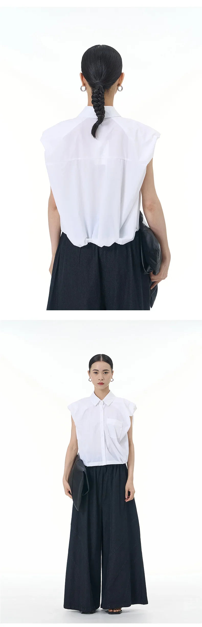 2024 Summer New Plus Size Women's Loose Fit Slimming Sleeveless Short Sleeve Shirt Cropped Trendy Cool Clothing