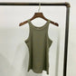 （High  Quality）2025 Women Tops Racer Vest Women Solid Color All-match Elastic Cotton Espera Base Vest LUXURY Nordic Style Casual