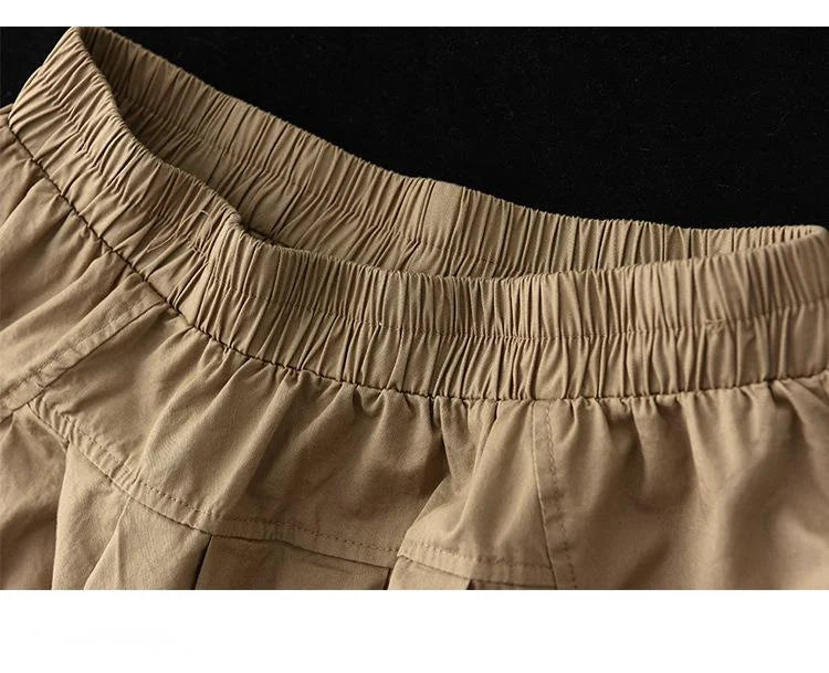 Max LuLu Japan Style Summer Streetwear Fashion Women Khaki A-Line Skirts Ladies Elastic Casual Long Skirt Girls Vintage Clothes