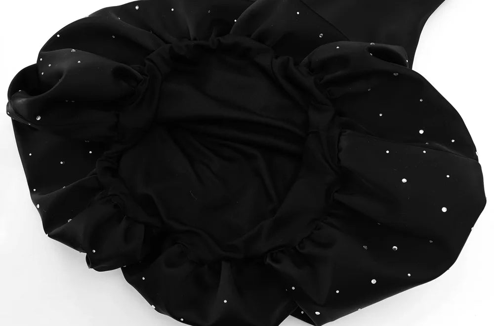 TRZA-Strapless Mini Dress for Women with Rhinestones, Straight Neck, Back Zipper, Female Dresses, Sexy Fashion