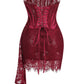 Talenza Women's Sexy Lace Dress Solid Color Sheer Patchwork High Waist Lace Dress Elegant Printed Strapless Slim Evening Dress