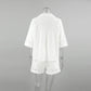 TARUXY Fashion White Cotton Linen Hollow Out Lace Up Top And Short Pants Suit Women's Loose Top Casual Splice Sets Lady Summer