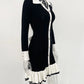 Tossy Ruffled Bow Knit Mini Dress Women's Summer Backless Contrast Cardigan Lace-Up Elegant Dress Female Knitwear Bandage Dress
