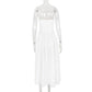 Corset Detail Spaghetti Strap Knotted Long Dress Women Frenchy Flowy Dress White Women Dress Dress Summer Beach Female