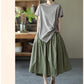 Max LuLu Japan Style Summer Streetwear Fashion Women Khaki A-Line Skirts Ladies Elastic Casual Long Skirt Girls Vintage Clothes