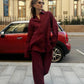 Bornladies Cotton Casual Pants Sets Women's Solid Color Cozy Lapel Long Sleeve Shirt Summer Outfit Elastic Waist Pants Suits