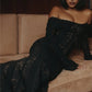 Oligai Winter Lace Long Sleeve Evening Party Dresses Women 2025 Black Sexy Elegant Maxi Dress Fashion Long Wedding Guest Dress