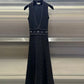 TWOTWINSTYLE Patchwork Embroidered Flares Dresses For Women Round Neck Sleeveless High Waist Mini Summer Dress Female Fashion