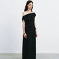 Elegant High-Waisted A- Line Skirt For Women Summer Commuting Long Dress Textile Song WhiteDrapedSideSlitLongDress