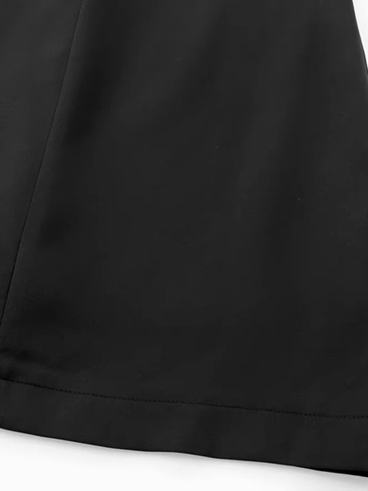 TRZA-Women's Contrast Velvet Bow Mini Dress, Straight Neck, Back Zipper, Female Dresses, Sexy Fashion