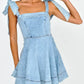 Elegant Commuter Fashionable Strapless Denim Women's Dress New Summer 2025 Quality Clothing Sleeveless Other Patterns