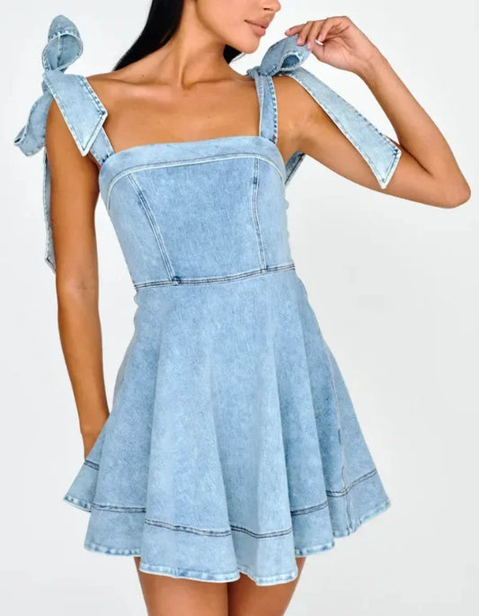 Elegant Commuter Fashionable Strapless Denim Women's Dress New Summer 2025 Quality Clothing Sleeveless Other Patterns