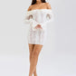 TARUXY Black Lace Flare Sleeve Dress One-Shoulder Women's Slim Tight Waist Sexy Gown Dress Elegant Strapless Long Fishtail Dress