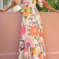 Fashion Square Collar Printed Long Dress Women Elegant Casual Short Puff Sleeved Dresses 2024 Summer Chic Female Vacation Robes