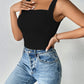 Solid Square Neck Tank Top, Casual Summer Sleeveless Top, Women's Clothing