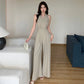 Fashion Elegant Women's Maxi Jumpsuits Style Formal Casual Hatler Bandage Bow Backless Long Pants Party Mujer Loose Rompers Lady