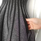2024 Autumn Vintage Style High Quality Lady Sleeveless O-neckline Women Mini Short Knitted A-line Striped Dress