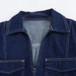 TRAFZA Summer Women Suits Denim Blue Turn-Down Collar Short Sleeves Pocket Decoration Shirts+Mid Waist Asymmetrical Shorts