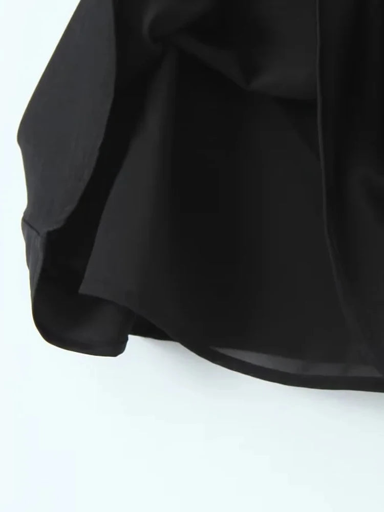 KAOPU ZA Women's Black Embroidered Strap Short Dress Women's Slim-fit Spring Summer praty Mini Dress Club Women's Dress